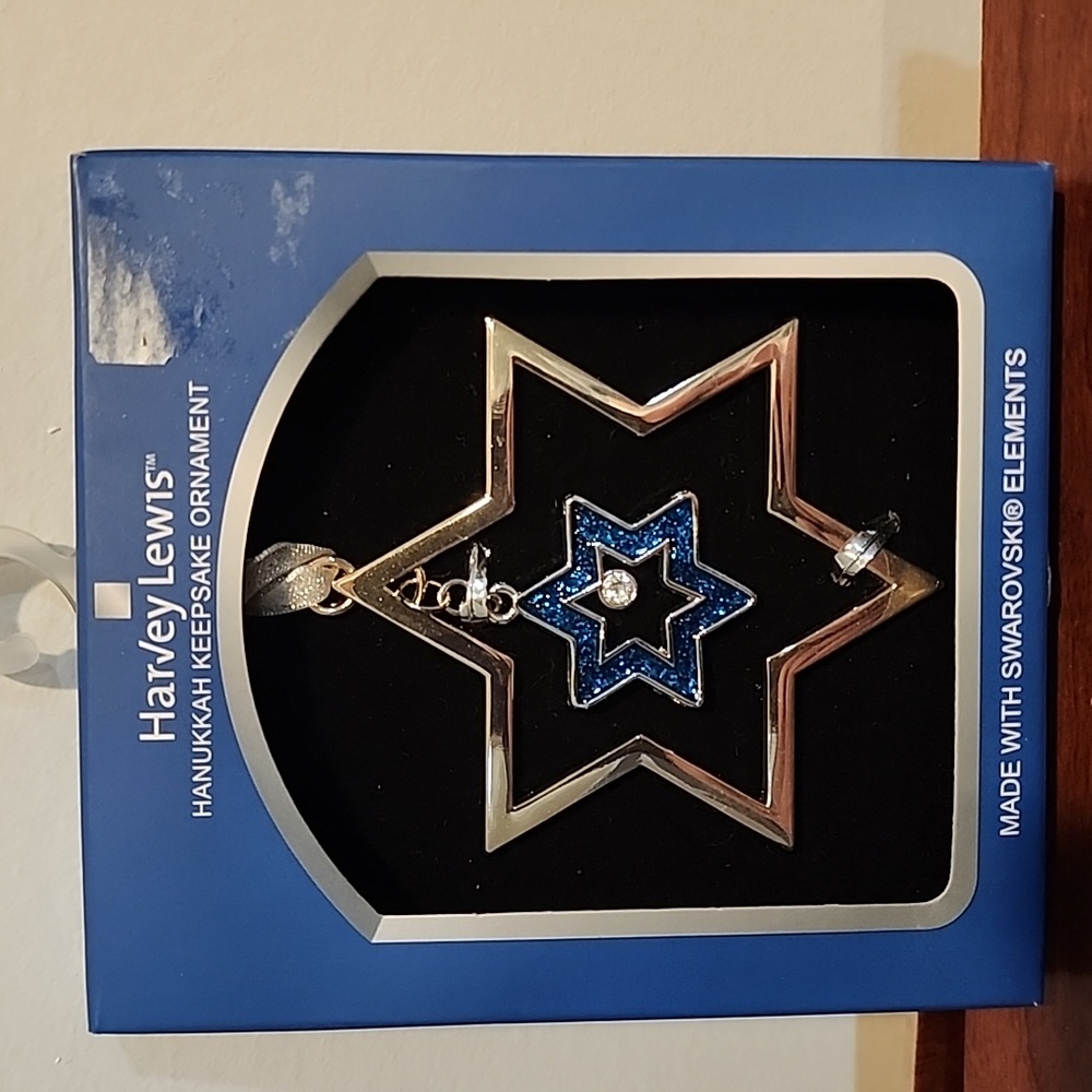 Harvey Lewis Hanukkah Keepsake Ornament with Swarovski Elements